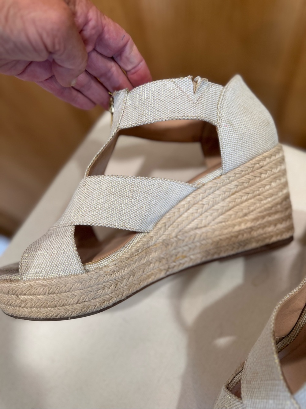 a new day Cream Espadrille Wedge Sandals